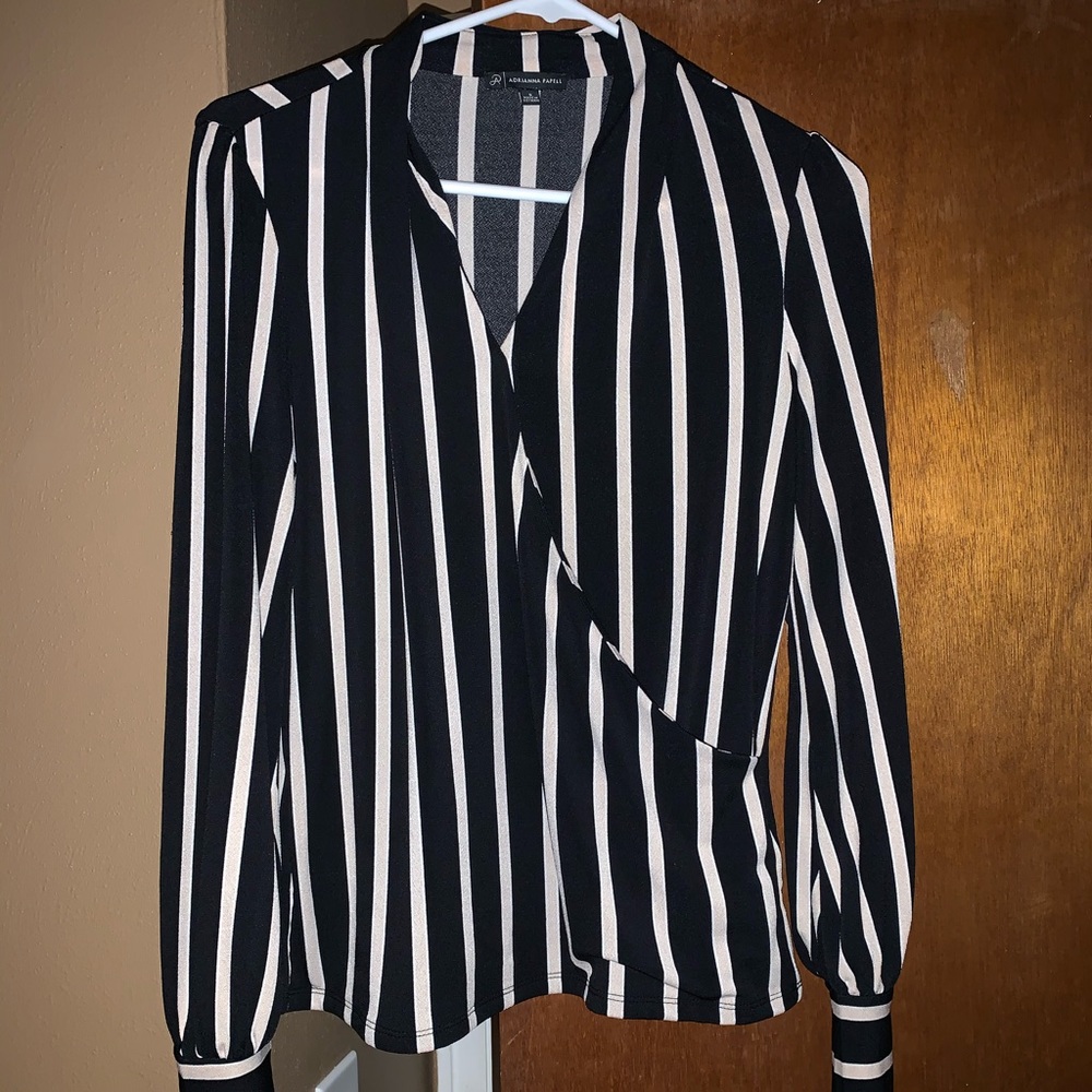 Adrianna Papell, size small, stripe blouse
